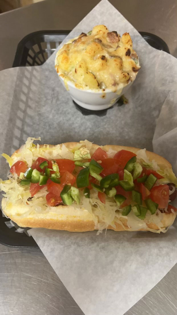 Hoss hot dog for lunch or dinner from Magic Valley Brewing in Bruhl, ID